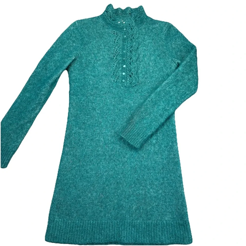 green mock neck sweater dress Tania Purple & Green Fairy Tulle Dress – The Lace Anchor main image 1